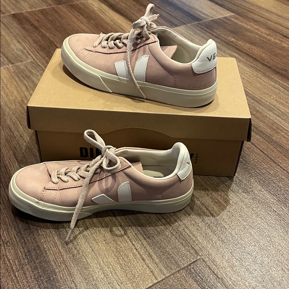 Veja Blush and White Casual Sneakers